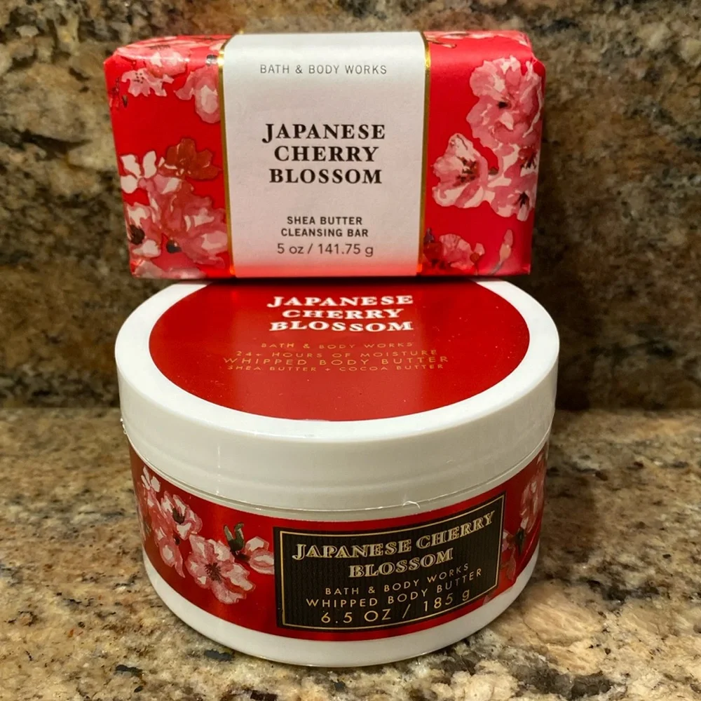 2-pc Set 🍒Japanese Cherry Blossom🍒Body Butter & Cleansing Bar, by BBW, NWT - Picture 2 of 8